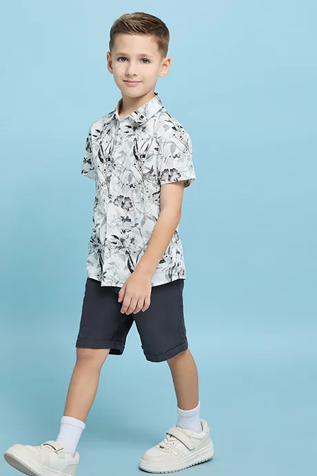 R&B Patterned Shirt and Shorts Set