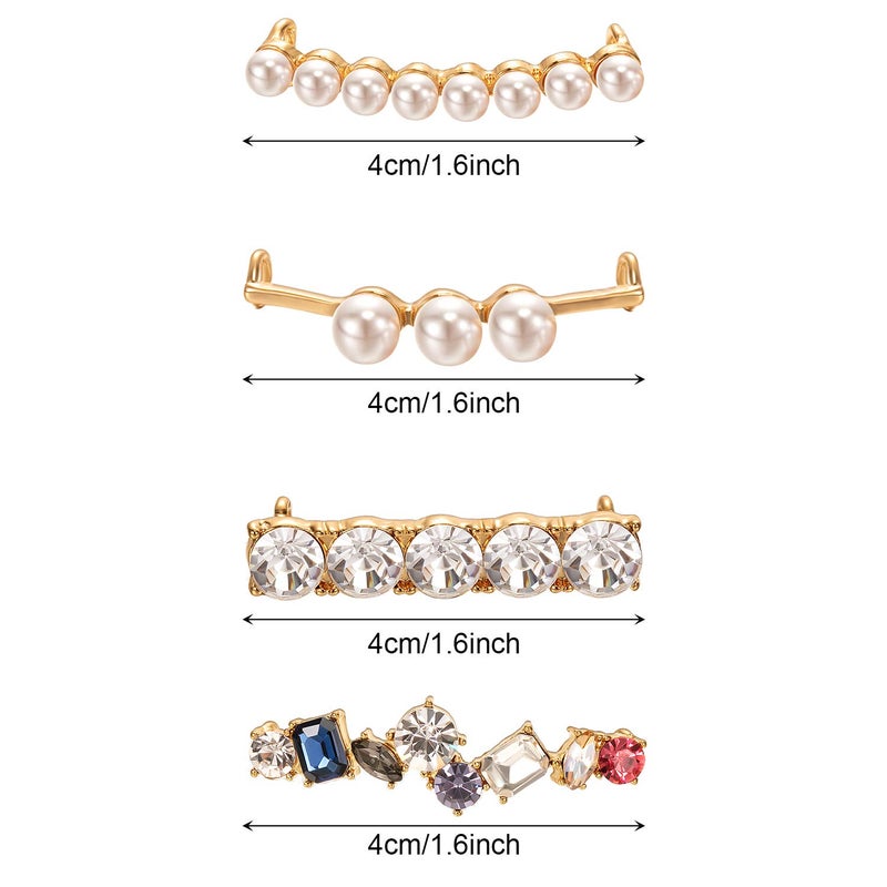 Waydress 18 Pcs Shoelace Charms for Sneakers DIY Shoelaces jewelry Decorations Clips Faux Pearl Rhinestones Shoe Charms for Sneakers Casual Shoes Women Christmas - Image 2