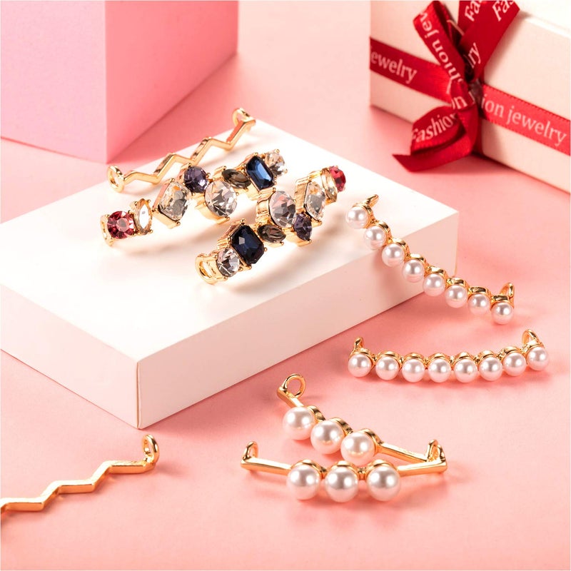 Waydress 18 Pcs Shoelace Charms for Sneakers DIY Shoelaces jewelry Decorations Clips Faux Pearl Rhinestones Shoe Charms for Sneakers Casual Shoes Women Christmas - Image 4