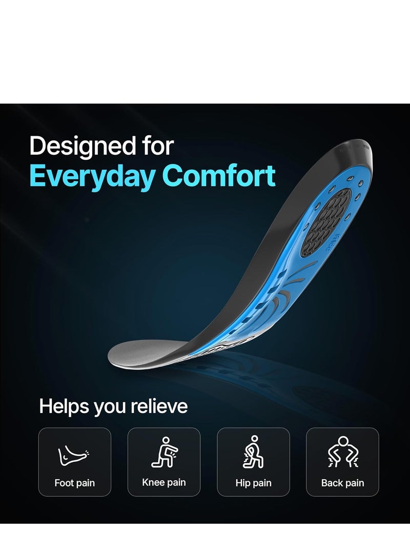 فريدو نعل داخلي من فريدو دوال جل للخدمة الشاقة، للأحذية السائبة أو لاستبدال النعال الموجودة حالياً، حشوات أحذية سميكة، راحة ودعم إضافي، صنع في الهند، (مقاس 5-8 المملكة المتحدة) - عبوة من 2 زوج - Image 4