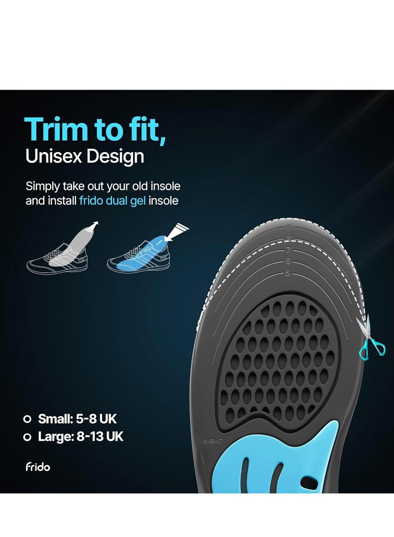 فريدو نعل داخلي من فريدو دوال جل للخدمة الشاقة، للأحذية السائبة أو لاستبدال النعال الموجودة حالياً، حشوات أحذية سميكة، راحة ودعم إضافي، صنع في الهند، (مقاس 5-8 المملكة المتحدة) - عبوة من 2 زوج - Image 5