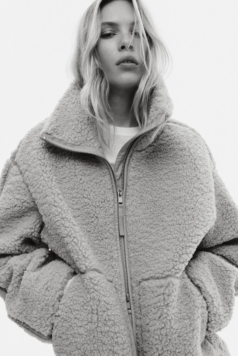 H&M Loose teddy jacket