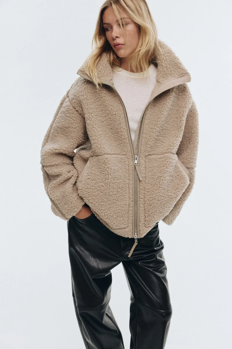 H&M Loose teddy jacket