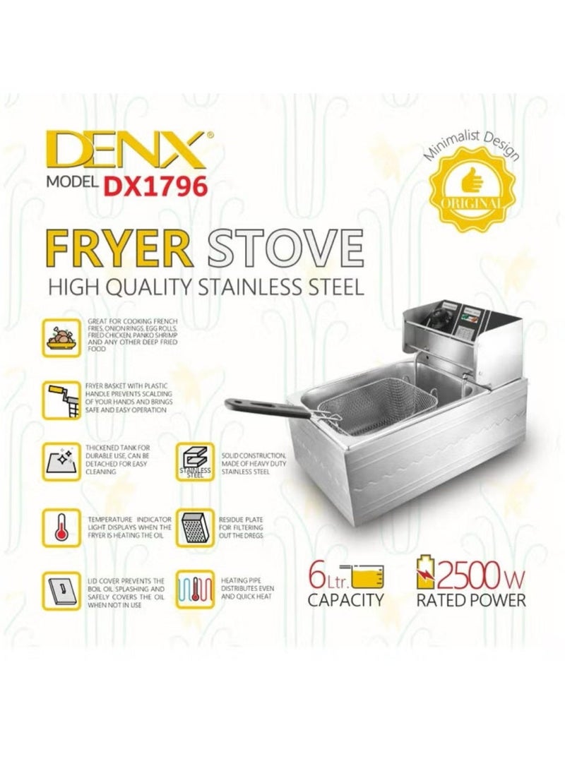 Denx 6 liter 2500 watt electric oil can with lid - Image 3