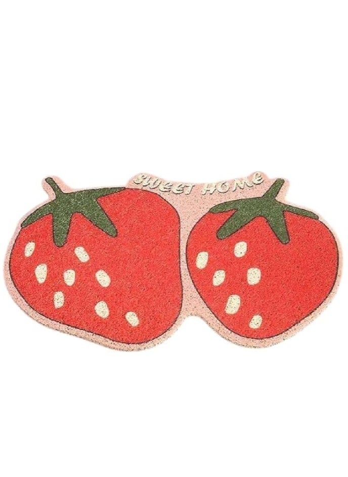 Spaceshoop Door Mat, Mud Remover, Anti-Slip, Entrance Mat, Large, Outdoor, Indoor, Entrance Mat, Commercial Use, Home Floor Mat, Washable, Dust Mite Resistant (40 x 60 cm) (Strawberry)  - Image 1