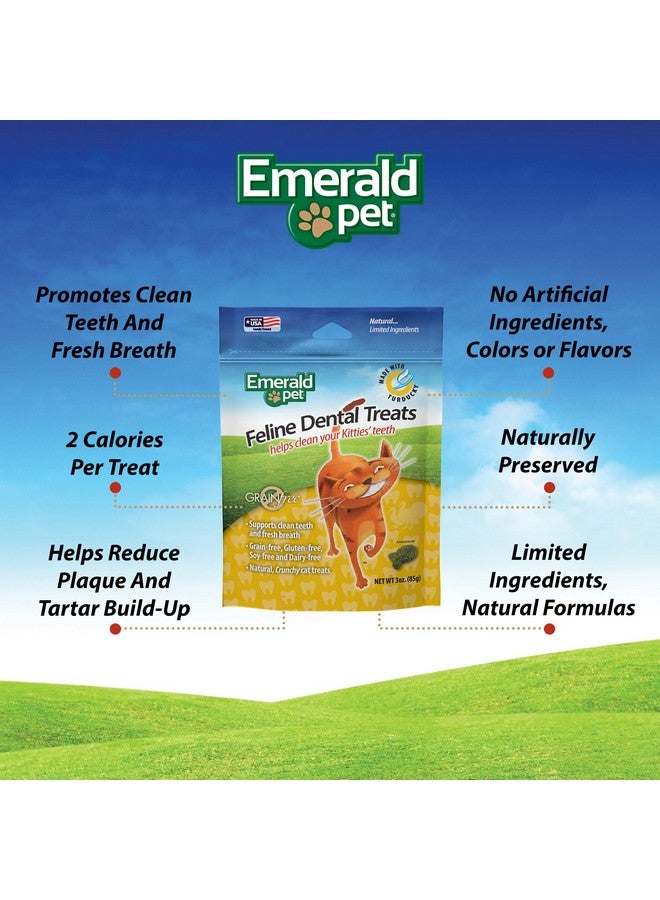 إميرالد بيت مكافآت أسنان القطط - مكافآت أسنان القطط اللذيذة والمقرمشة خالية من الحبوب - مكافآت أسنان طبيعية لتنظيف أسنان القطط، وتنقية أنفاسها، وتقليل تراكم البلاك والجير - مكافآت تيرديكي، 3 أونصة - Image 2