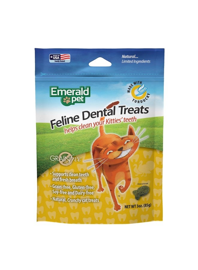 إميرالد بيت مكافآت أسنان القطط - مكافآت أسنان القطط اللذيذة والمقرمشة خالية من الحبوب - مكافآت أسنان طبيعية لتنظيف أسنان القطط، وتنقية أنفاسها، وتقليل تراكم البلاك والجير - مكافآت تيرديكي، 3 أونصة - Image 1