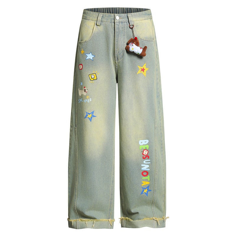 Unisex Casual Daily Denim Jeans - Image 2