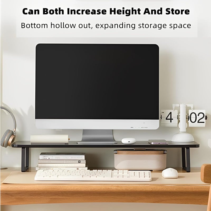 Beauenty Monitor Stand Riser,Laptop Stand,Wood Monitor Stand Riser With Ergonomic Height Adjustment,Desktop Organizer,Office Desk Accessories For Laptops,Monitors,Printers(80X26X12Cm) - Image 4