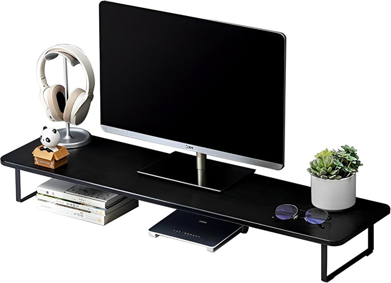 Beauenty Monitor Stand Riser,Laptop Stand,Wood Monitor Stand Riser With Ergonomic Height Adjustment,Desktop Organizer,Office Desk Accessories For Laptops,Monitors,Printers(80X26X12Cm) - Image 1