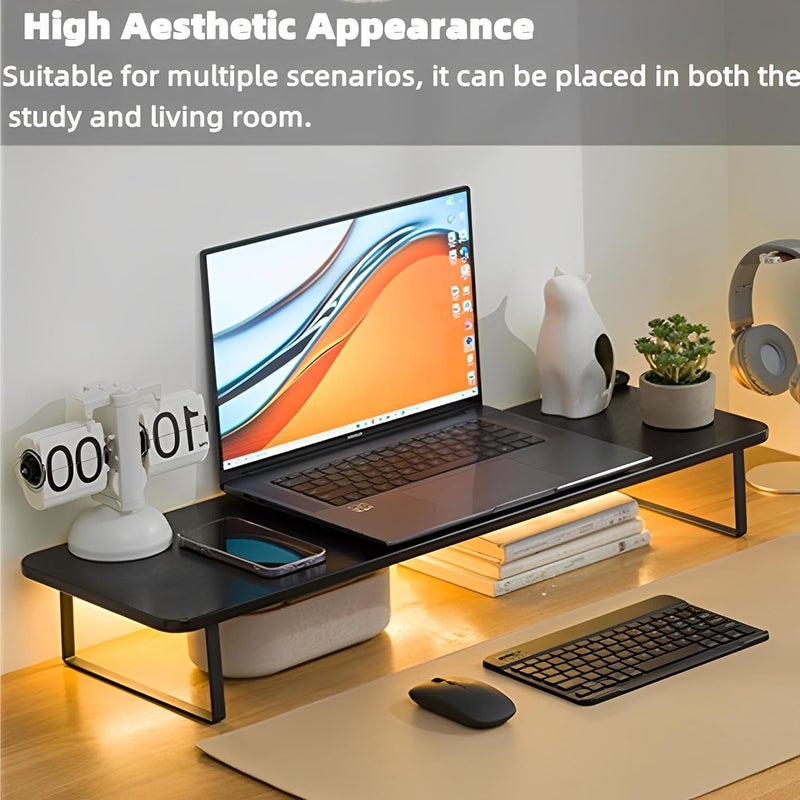 Beauenty Monitor Stand Riser,Laptop Stand,Wood Monitor Stand Riser With Ergonomic Height Adjustment,Desktop Organizer,Office Desk Accessories For Laptops,Monitors,Printers(80X26X12Cm) - Image 5