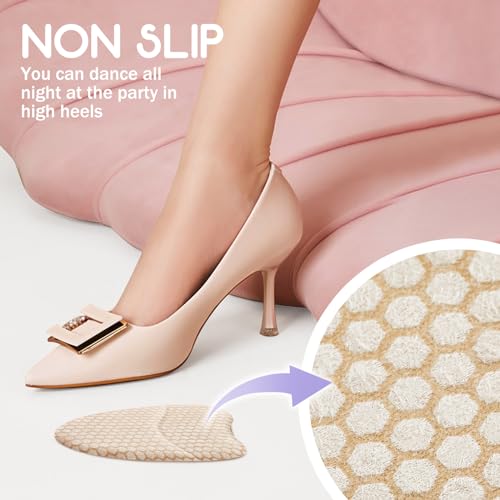 ZAIWOO Metatarsal Pads Women, Ball of Foot Cushions for Women, Heel Inserts for Women, Heel Pads for Shoes, (2 Pairs Foot Pads) High Heel Comfort Pads, Anti Slip, Invisible Design - Image 3
