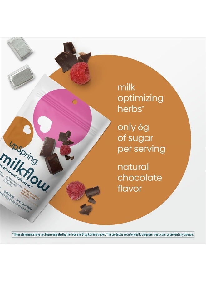 UpSpring ميلك فلو سوفت تشيوز، مكمل للرضاعة الطبيعية مع الحلبة والشوك المقدس | نكهة الشوكولاتة والتوت | مكمل للرضاعة لدعم إمدادات حليب الثدي واستعادة الإلكتروليتات* | 28 حبة - Image 2