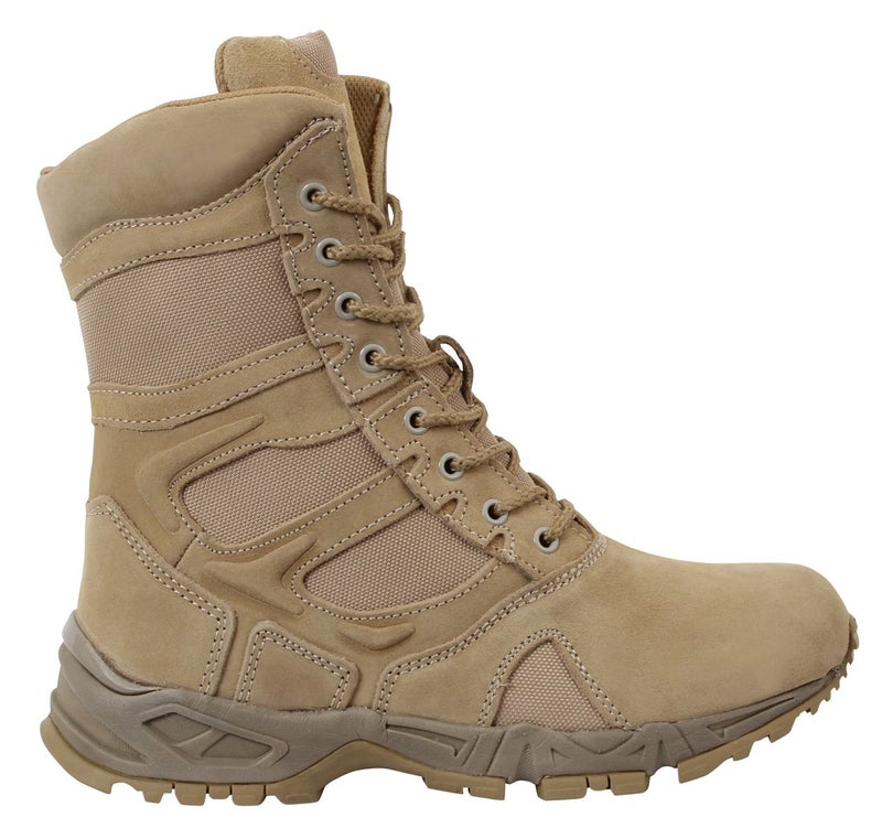 Rothco Forced Entry Deployment Boot with Side Zipper – 8 Inch Tactical Uniform Boots – Tan – 14 Regular - Image 2