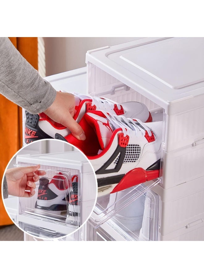 جزامة من 6 طبقات مع باب شفاف منظم أحذية بلاستيكي قابل للطي - Image 5