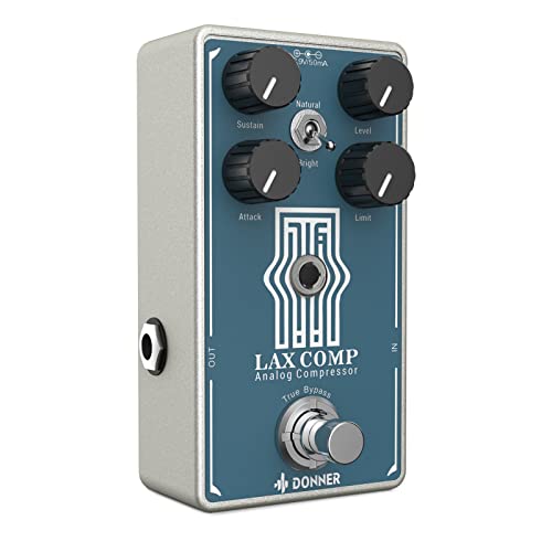 Donner Compressor Guitar Pedal, Lax Comp Compressor Pedal for Electric Guitar and Bass, Classic Peak Limiter Style Compressor with 2 Band EQ Boost Effect Pure Analog True Bypass - Image 1