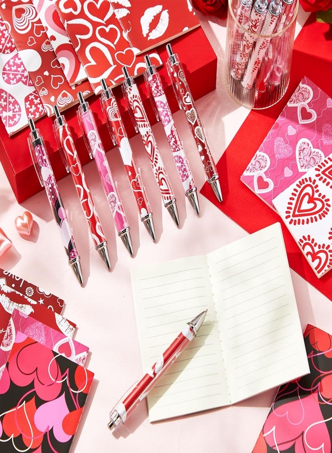 Skyygemm 120 Pcs Valentine's Day Gifts, 60 Pcs Valentine Notepads 4.92 x 3.15 Inch Notebooks Small Journals Bulk, 60 Pcs Ballpoint Pens Black Ink Pens for Journaling Office Gifts - Image 4