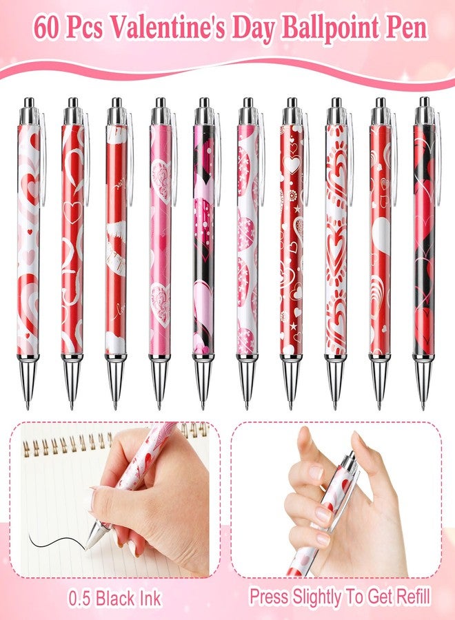 Skyygemm 120 Pcs Valentine's Day Gifts, 60 Pcs Valentine Notepads 4.92 x 3.15 Inch Notebooks Small Journals Bulk, 60 Pcs Ballpoint Pens Black Ink Pens for Journaling Office Gifts - Image 3