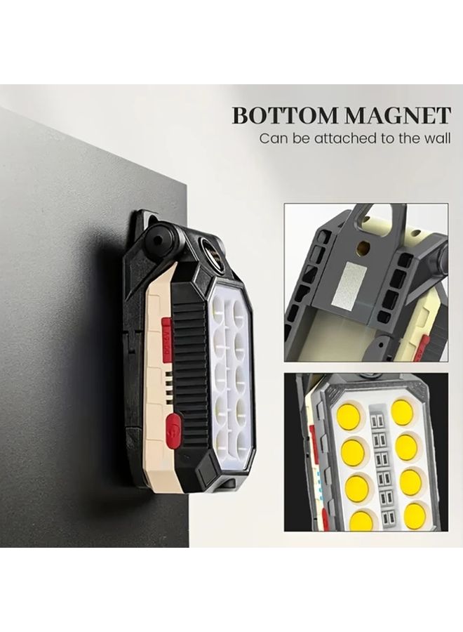 W598B LED Flashlight USB Rechargeable Work Light with Hook Magnet and Adjustable Modes - Image 5