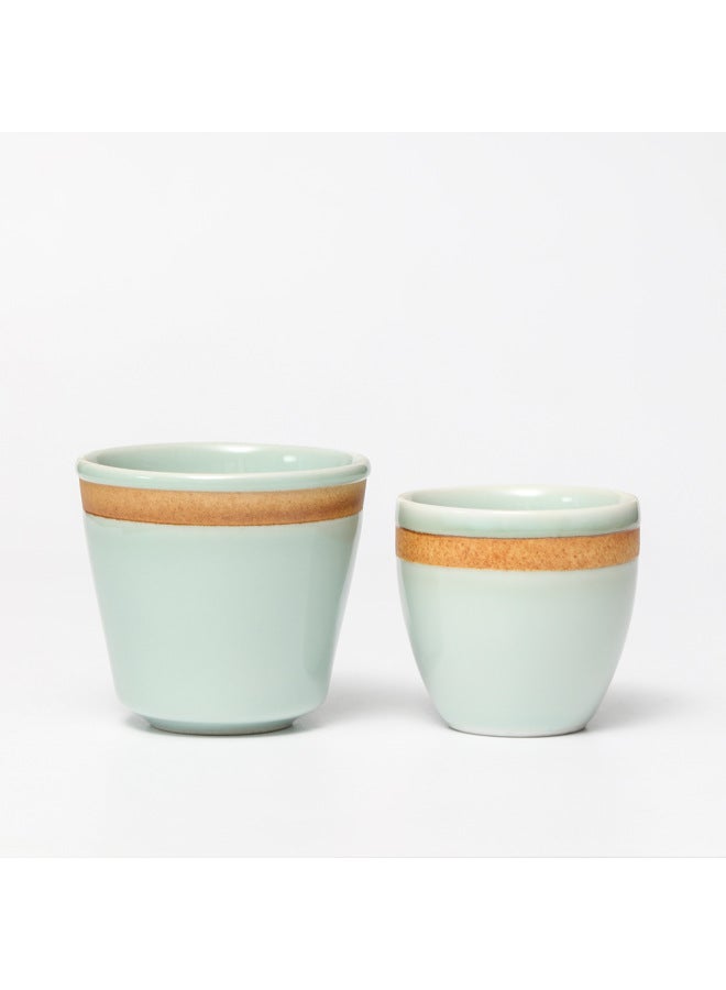 Jingdezhen Handmade Water Cup Green Glaze Tea Cup Zen Hand Cup Jingdezhen Ceramic Water Cup Personalized Couple Hand Cup-Color:Hand-painted Lotus Men's Cup-Capacity:201-300ml  - Image 4