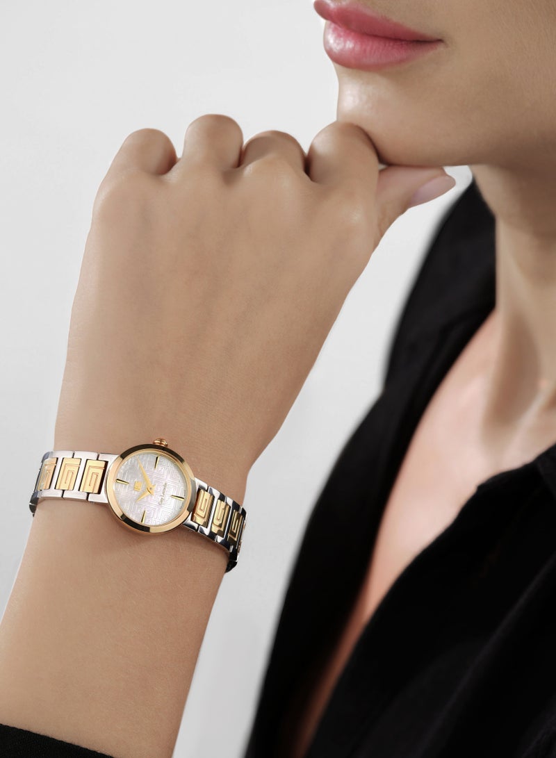 Guy Laroche Ariane Watch for Women with Silver and Gold Stainless Steel Bracelet 25 mm 5 Atm  - Image 5