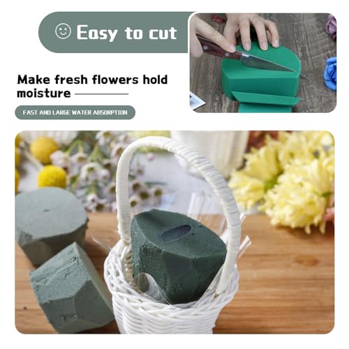 SupKing 8 Pcs Round Floral Foam 4.5", Green Wet Dry Flower Foams Florist Blocks Plant Foam for Craft Artificial and Fresh Flower Arrangements - Image 3