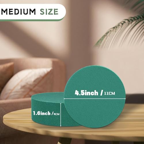 SupKing 8 Pcs Round Floral Foam 4.5", Green Wet Dry Flower Foams Florist Blocks Plant Foam for Craft Artificial and Fresh Flower Arrangements - Image 2