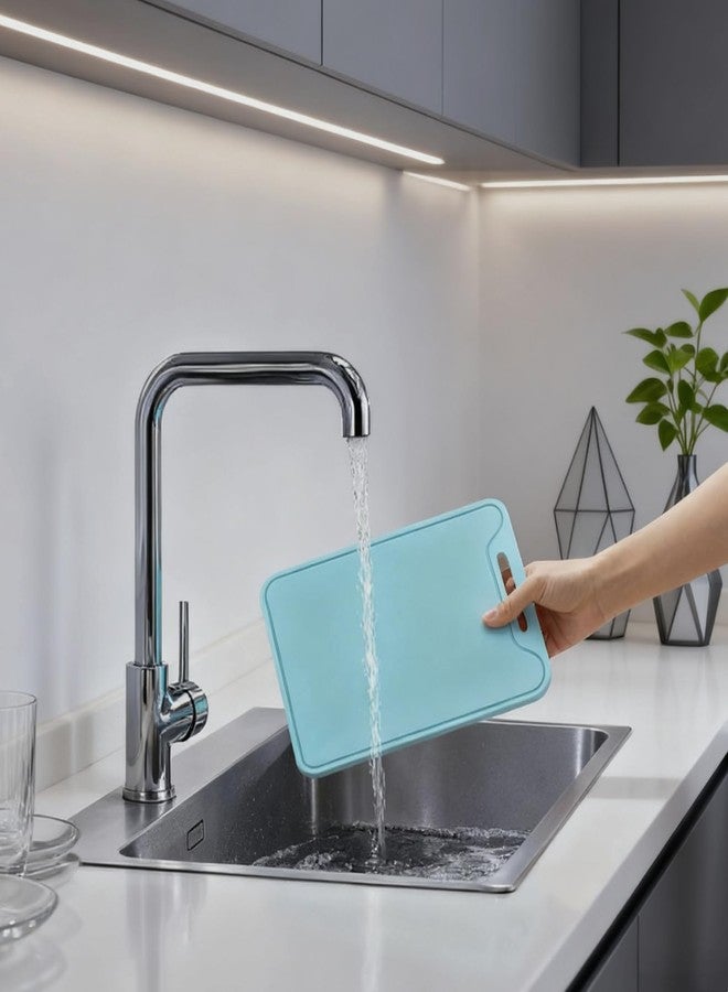 Jerliflyer Silicone Cutting Board,8.6 * 11.8in BPA Free Flexible Kitchen Chopping Board for Meat, Vegetables and Fruit,Dishwasher Safe(Blue) - Image 5