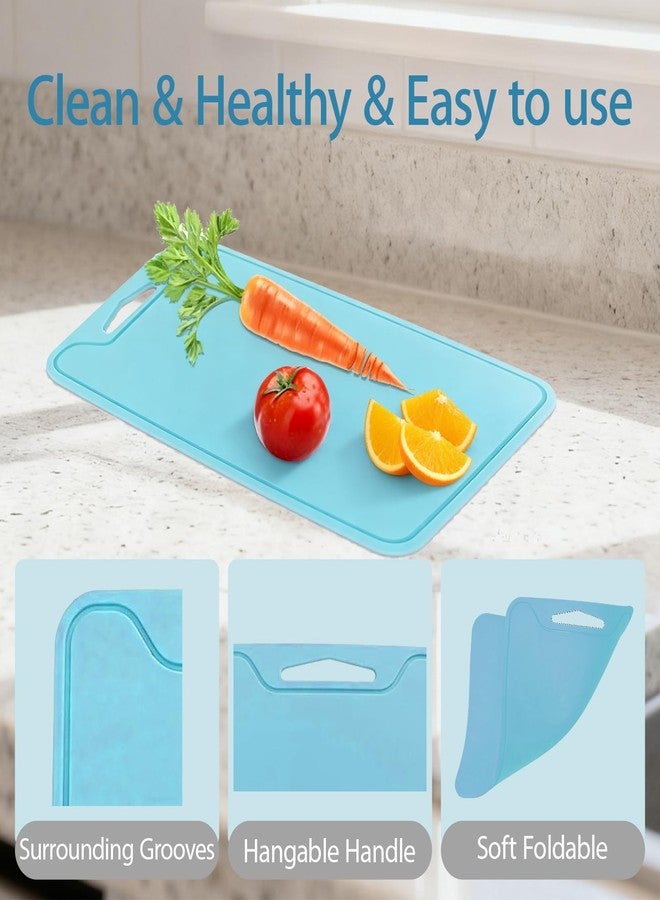 Jerliflyer Silicone Cutting Board,8.6 * 11.8in BPA Free Flexible Kitchen Chopping Board for Meat, Vegetables and Fruit,Dishwasher Safe(Blue) - Image 4