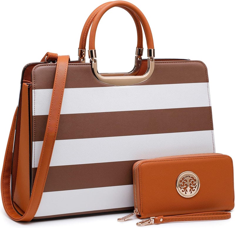 DASEIN Womens Handbag Top Handle Shoulder Bag Tote Satchel Purse Work Bag with Matching Wallet - Image 1