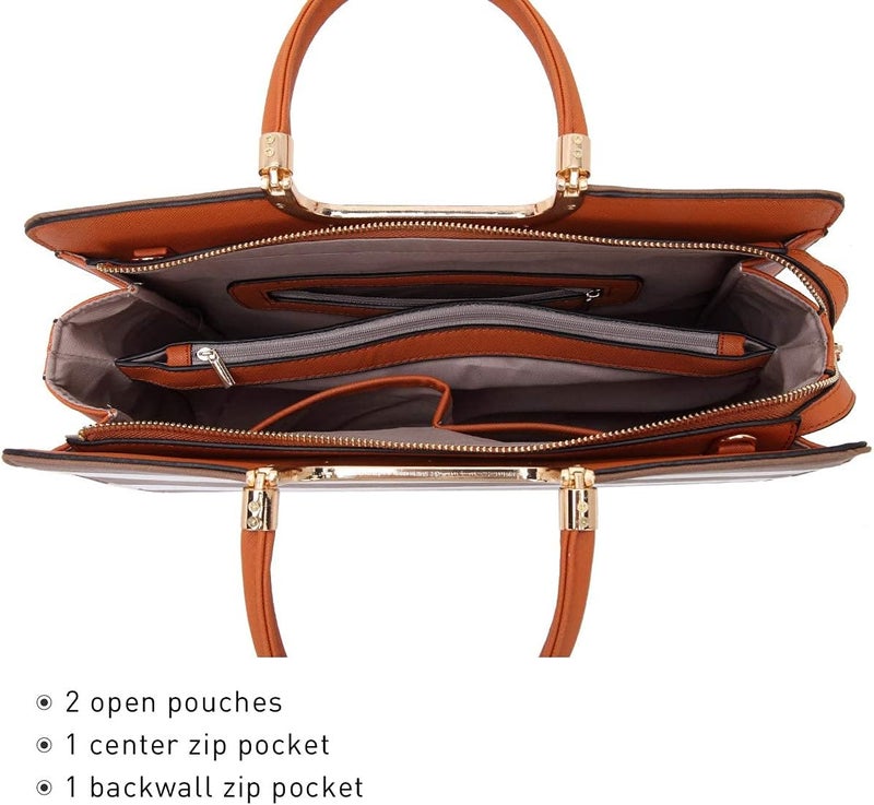 DASEIN Womens Handbag Top Handle Shoulder Bag Tote Satchel Purse Work Bag with Matching Wallet - Image 4