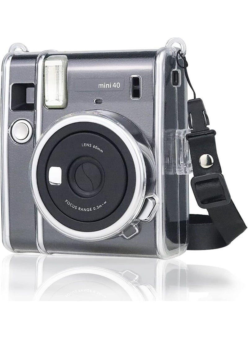 SOLARAE Ransparent Case, Crystal Hard PVC Clear Case with Shoulder Strap, Protective Case Clear Compatible with Fujifilm Instax Mini 40 Instant Camera/Polaroid Mini 40 Camera - Image 2