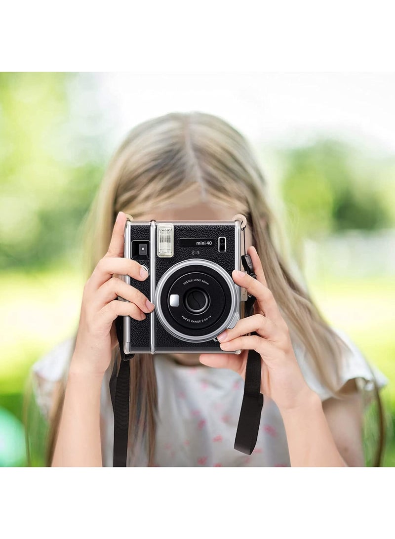 SOLARAE Ransparent Case, Crystal Hard PVC Clear Case with Shoulder Strap, Protective Case Clear Compatible with Fujifilm Instax Mini 40 Instant Camera/Polaroid Mini 40 Camera - Image 3