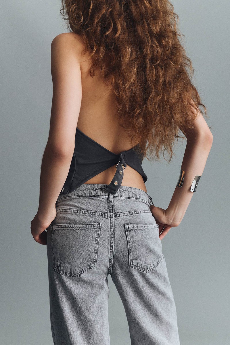 ديفاكتو بنطلون جينز قصة مستقيمة واسعة وخصر عالي - Image 4