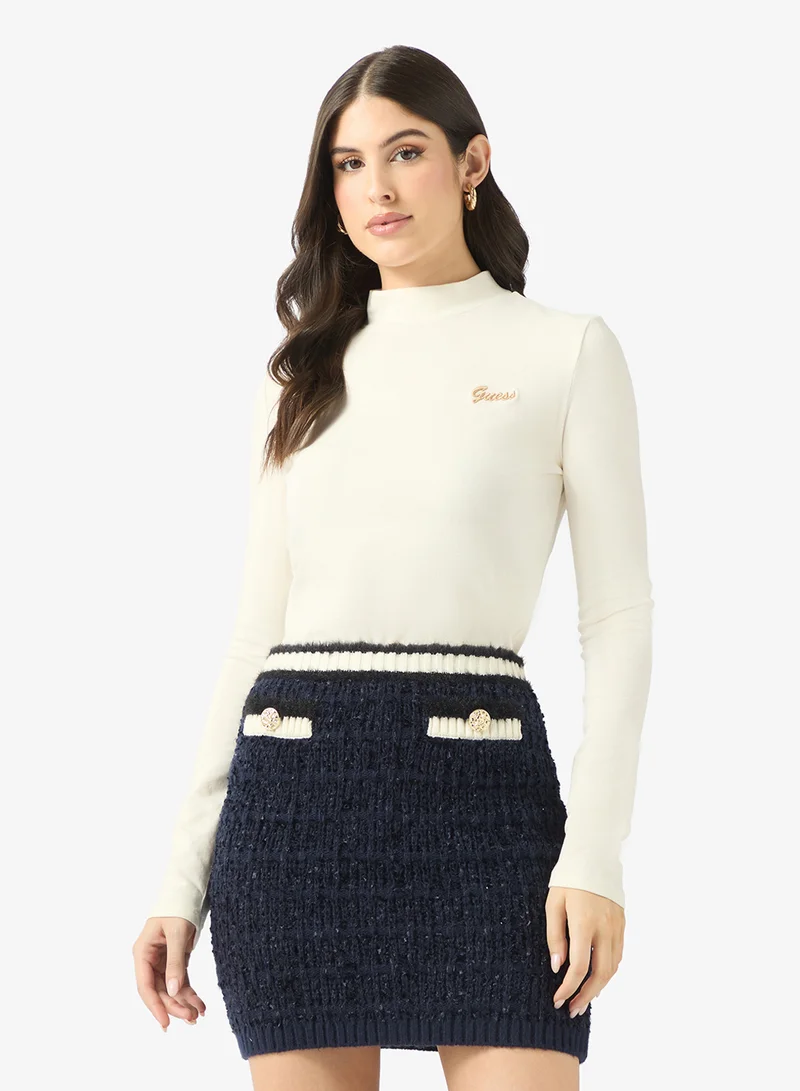 GUESS Alba High Neck Long Sleeve Top