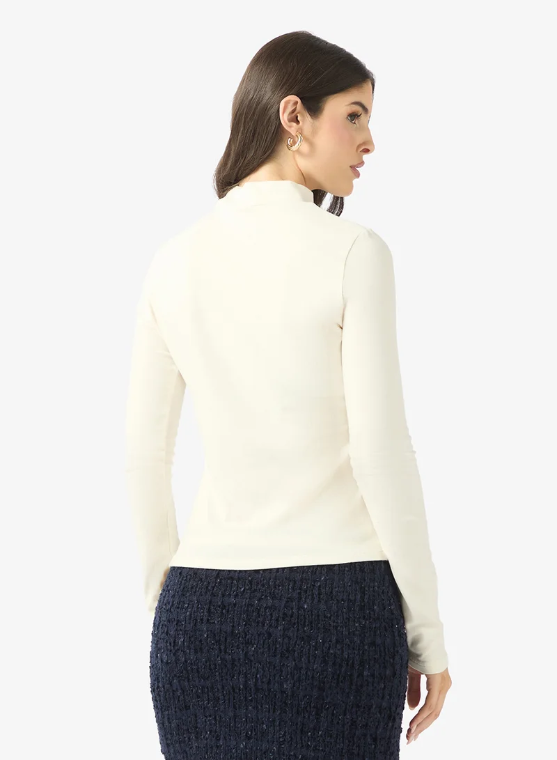 GUESS Alba High Neck Long Sleeve Top