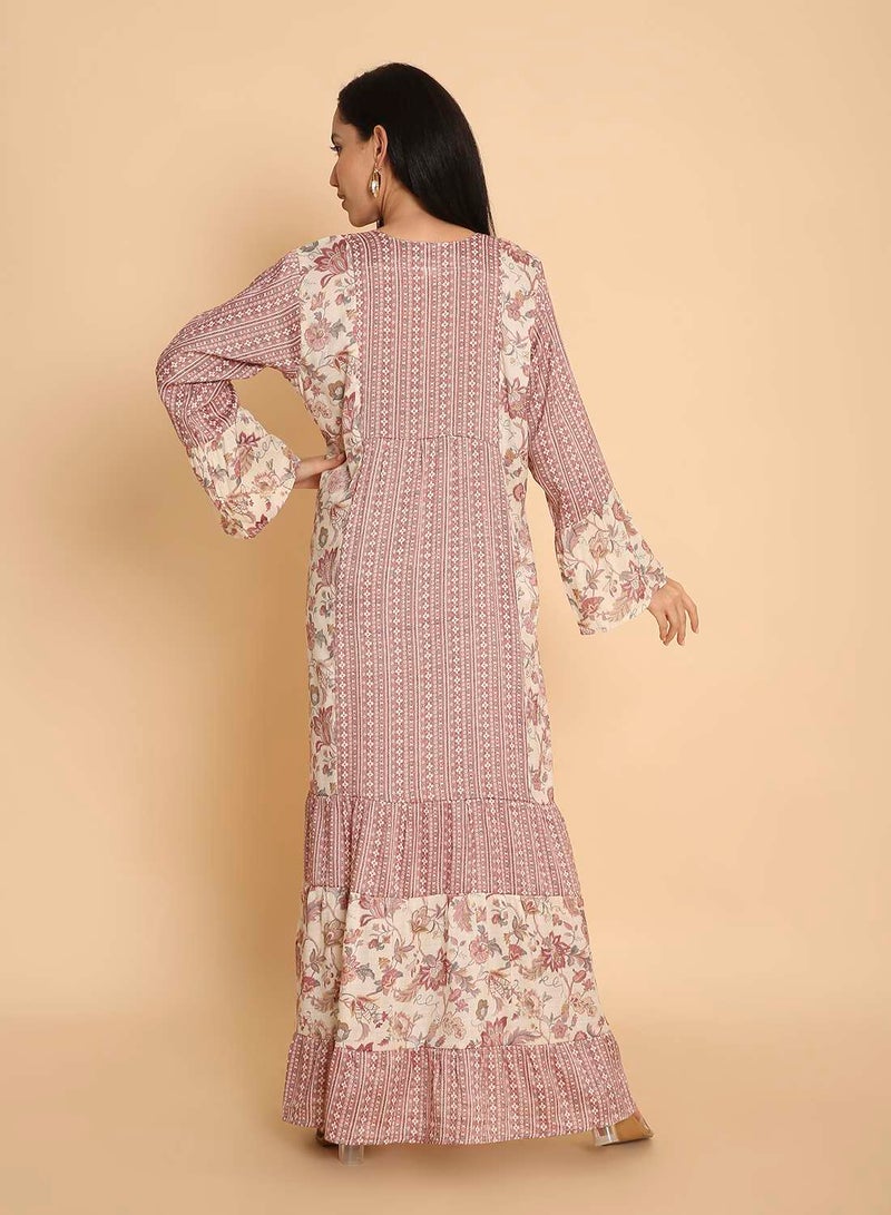 HANA & SARA Arabic womens jalabiya kaftan dress with unique embroidery stone work - Image 2