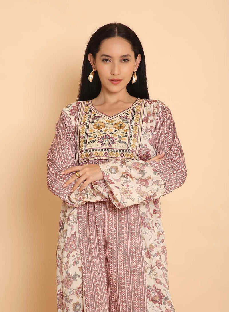 HANA & SARA Arabic womens jalabiya kaftan dress with unique embroidery stone work - Image 3