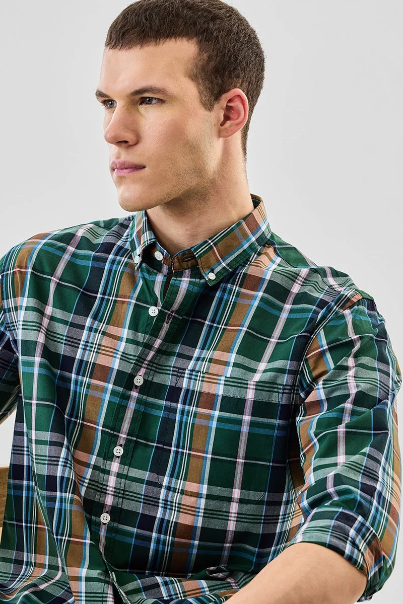 SNITCH Regular Fit 100% Cotton Plaid Shirt