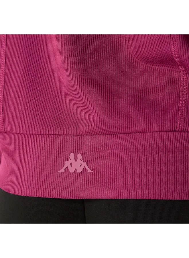 Kappa Kappa Ribbed Zip Through Jacket with Long Sleeves