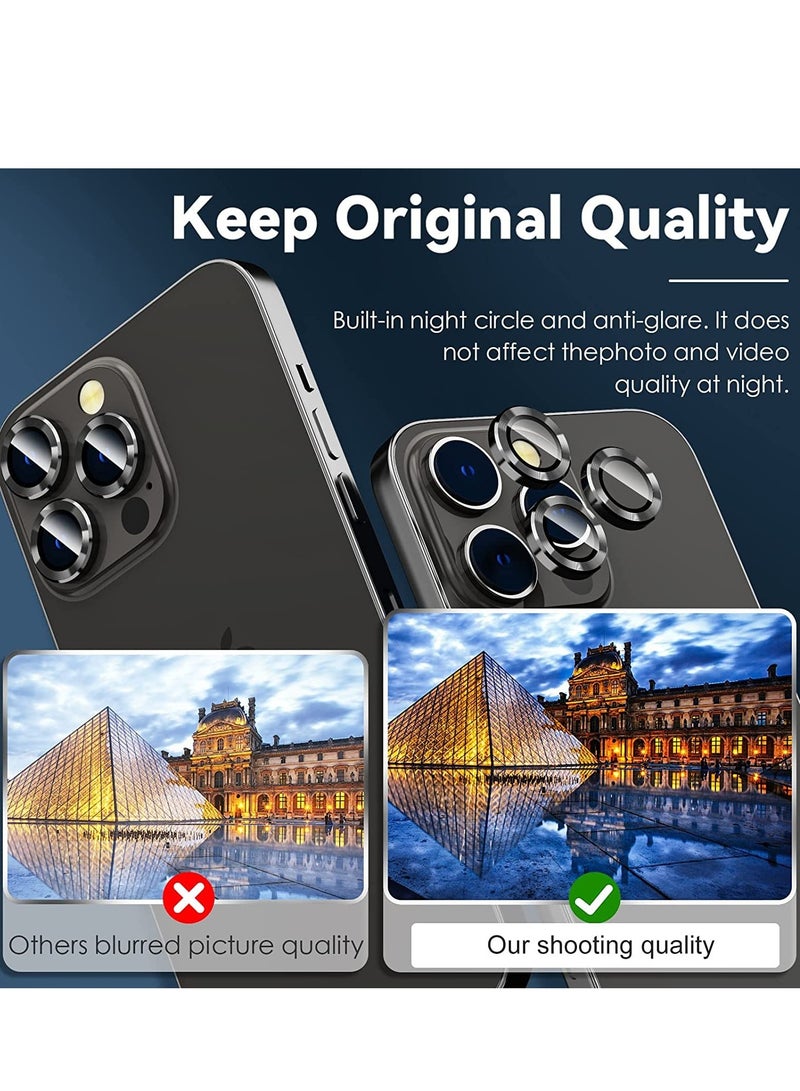 for iPhone 14 Pro - iPhone 14 Pro Max Camera Lens Protector, 9H Tempered Glass Camera Cover Screen Protector Metal Individual Ring for iPhone 14Pro 6.1 inch iPhone 14 ProMax 6.7 inch (Graphite Gray)  - Image 2