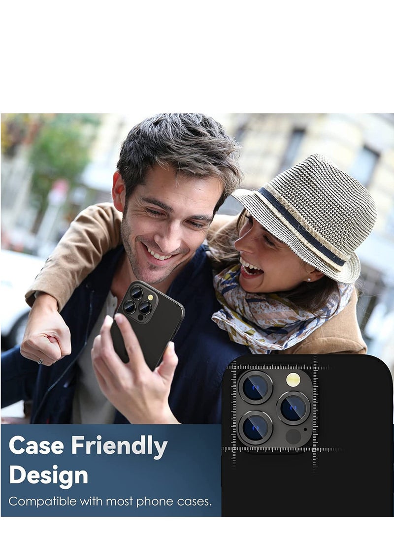 for iPhone 14 Pro - iPhone 14 Pro Max Camera Lens Protector, 9H Tempered Glass Camera Cover Screen Protector Metal Individual Ring for iPhone 14Pro 6.1 inch iPhone 14 ProMax 6.7 inch (Graphite Gray)  - Image 4