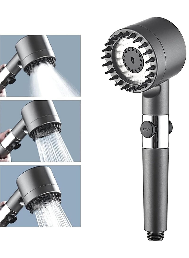 DubaiGallery HIGH-PRESSURE SHOWER HEAD 3-MODE ADJUSTABLE SPRAY WITH MASSAGE BRUSH - Image 2