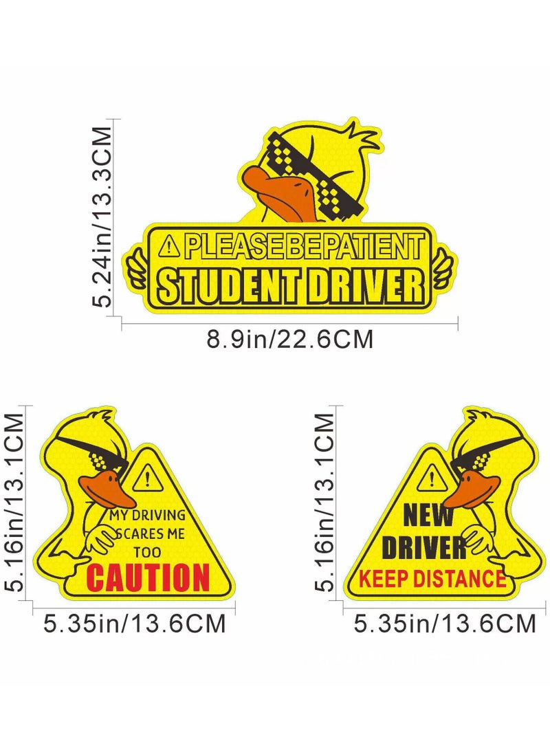 Magnetic Novice Driver Car Decals – Reflective, Removable & Reusable, for Cars, SUVs, and Trucks (3-Pack) - Image 1