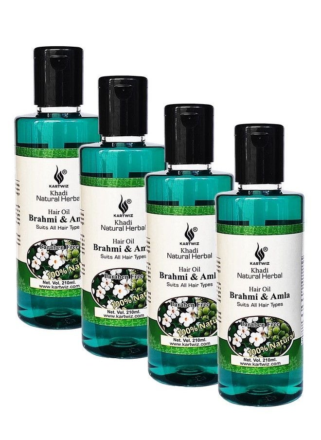 Khadi Natural Herbal Natural Herbal Herbal Amla And Brahmi Hair Oil (840 Ml) Green  - Image 2