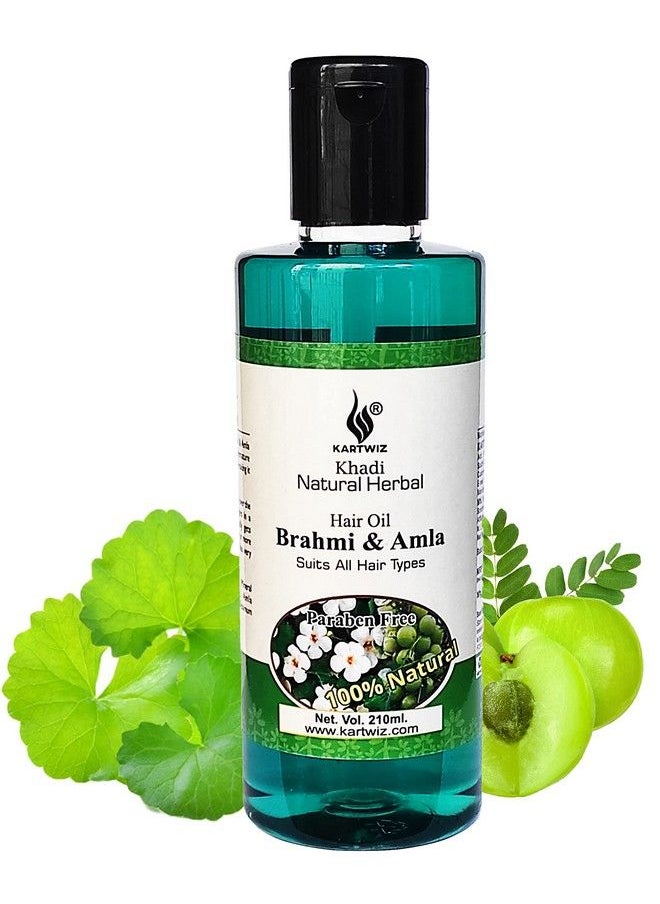 Khadi Natural Herbal Natural Herbal Herbal Amla And Brahmi Hair Oil (840 Ml) Green  - Image 4