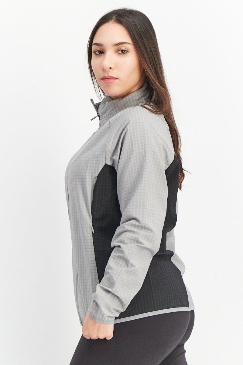 Hurley Women Sportswear Fit Long Sleeve Training Jacket, Grey - Image 4