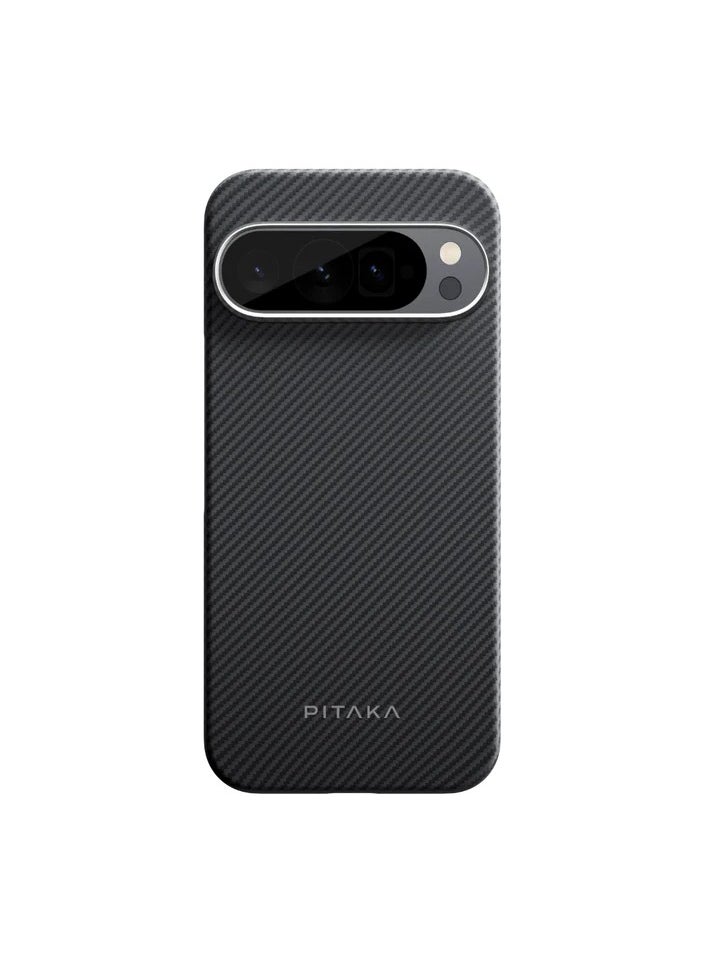 PITAKA - PITAKA PItaka Google Pixel 9 Series Case, Slim & Light Pixel Fold Case MagSafe, Aramid Fiber Made [MagEZ Case 5 - Fusion Weaving Black/Grey] (Pixel 9 Pro Fold) - Image 1