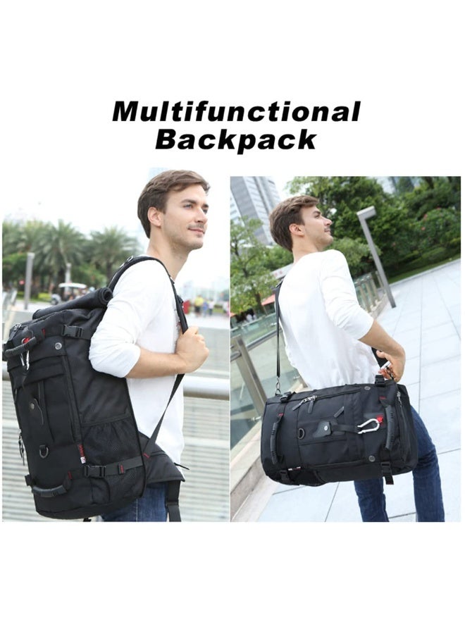 Large Capacity Multifunctional oxford waterproof Flight-Approved travel backpack Utility Mountaineering outdoor sport bag Classic Laptop Backpack Hiking & Camping Dayback for Unisex (Black) - Image 5