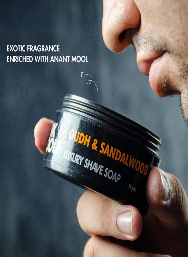 Pink Woolf Shaving Soap for Men | Oudh & Sandawood | Wet Shaving Soap with Rich Creamy Lather | Smooth Razor Glide for Safety Razor & Brush Shaving | 50g Jar - Image 5